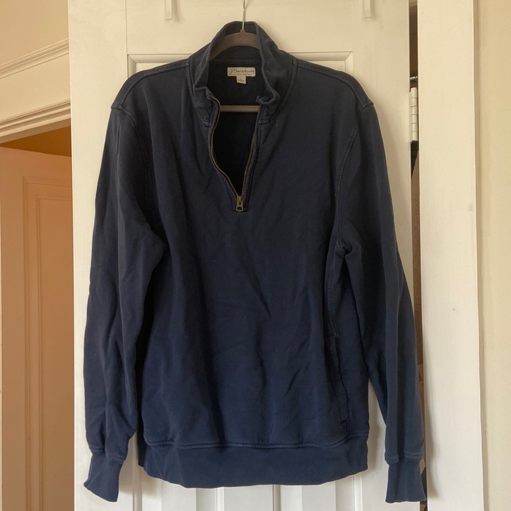 J.Crew Men’s Navy Cotton Half Zip Sweatshirt Size Large